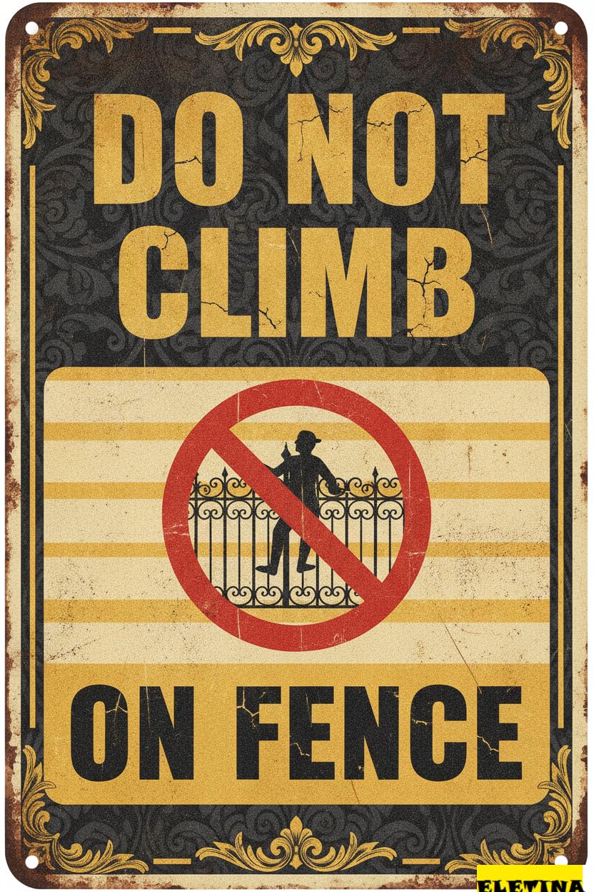 Personalized Sign for Man Cave Warning Do Not On Fence Metal Wall Decor Caution Notice Metal Poster Gate Outdoor Driveway Floor Garden 8x12in Business Metal Private Property Decorative