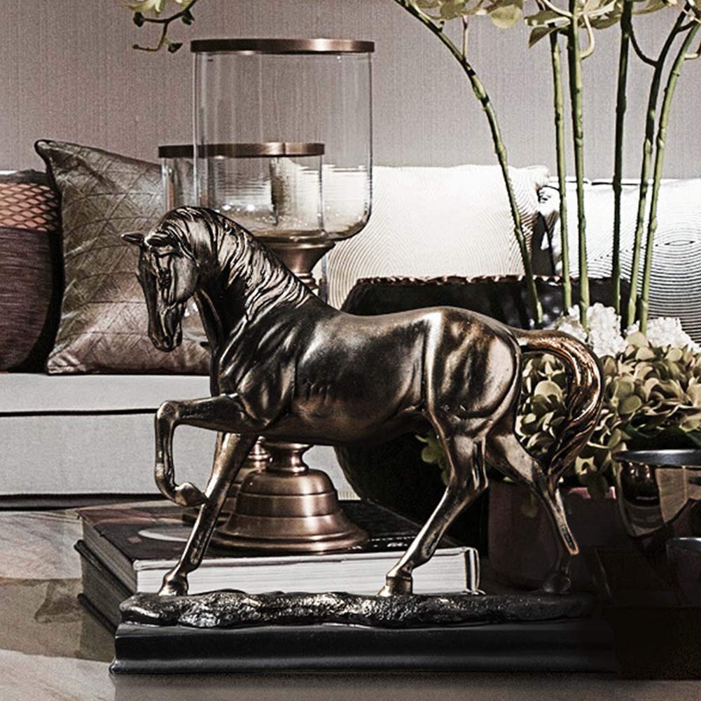 Konia statuetka figurka bieganie zwierzę prosta sztuka rzeźba ozdoba salon biuro dekoracje, A