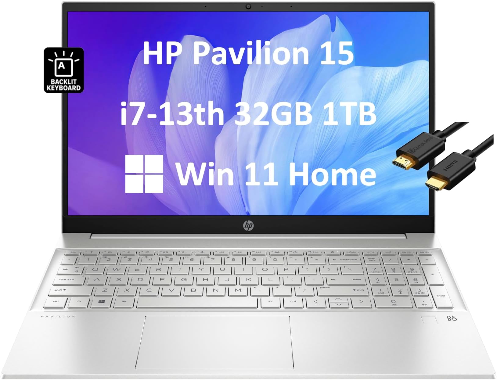 HP 2024 Latest Pavilion 15 Laptop (15.6" FHD Display, 13th