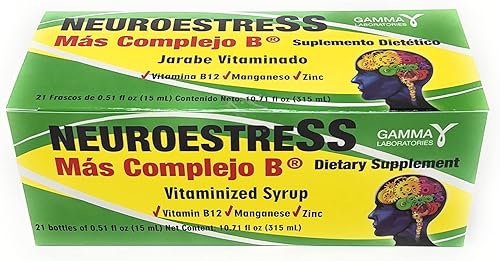 Neuroestress - Suplemento dietético con vitamina B12, manganasa y zinc, 21 botellas de 0.51 onzas líquidas cada una