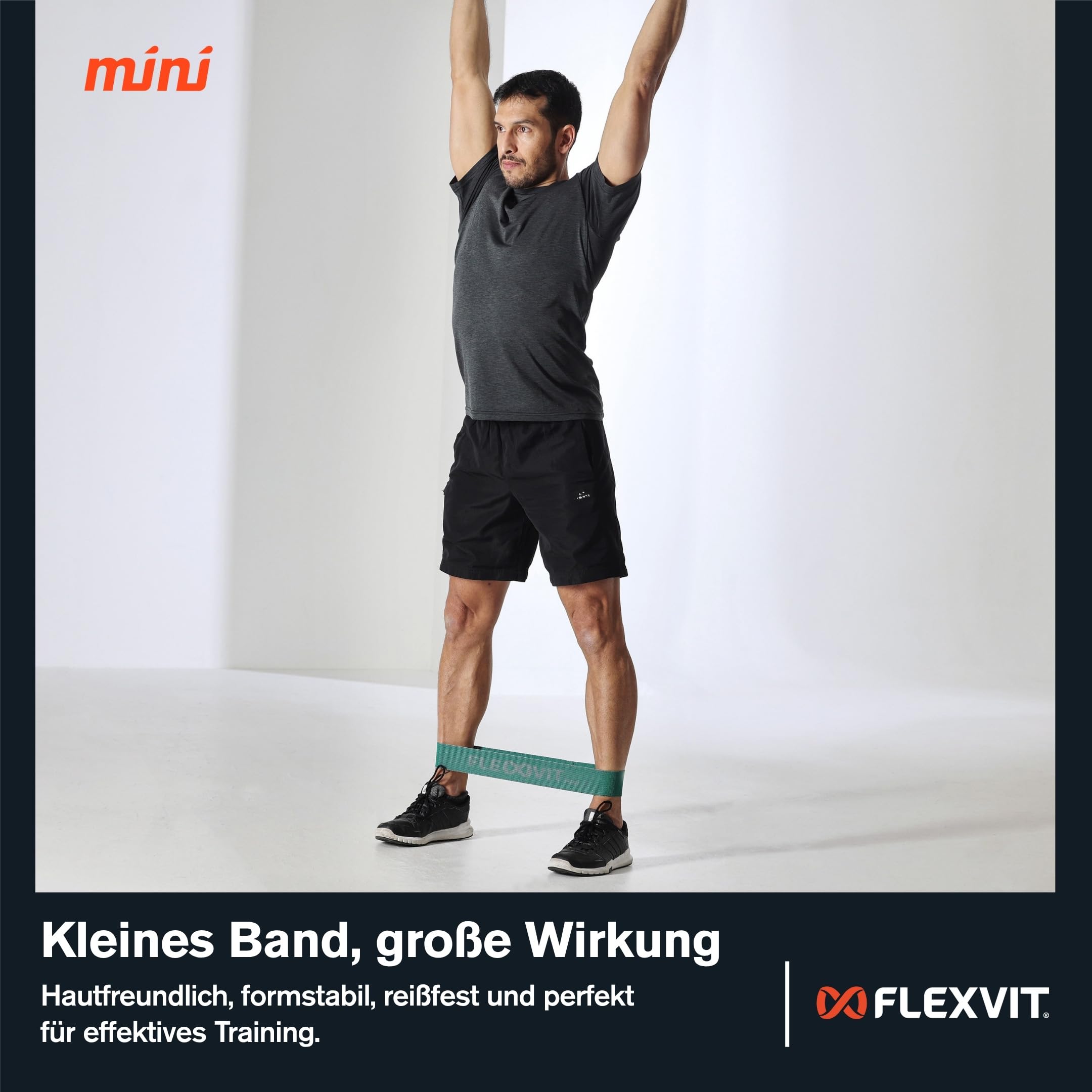 FLEXVIT Mini Band 10er Set– Fitnessbänder für allgemeine Stabilisationsübungen, Dehnung, Aktivierung und Mobilisation, 6 Stärken, für Anfänger und Profis