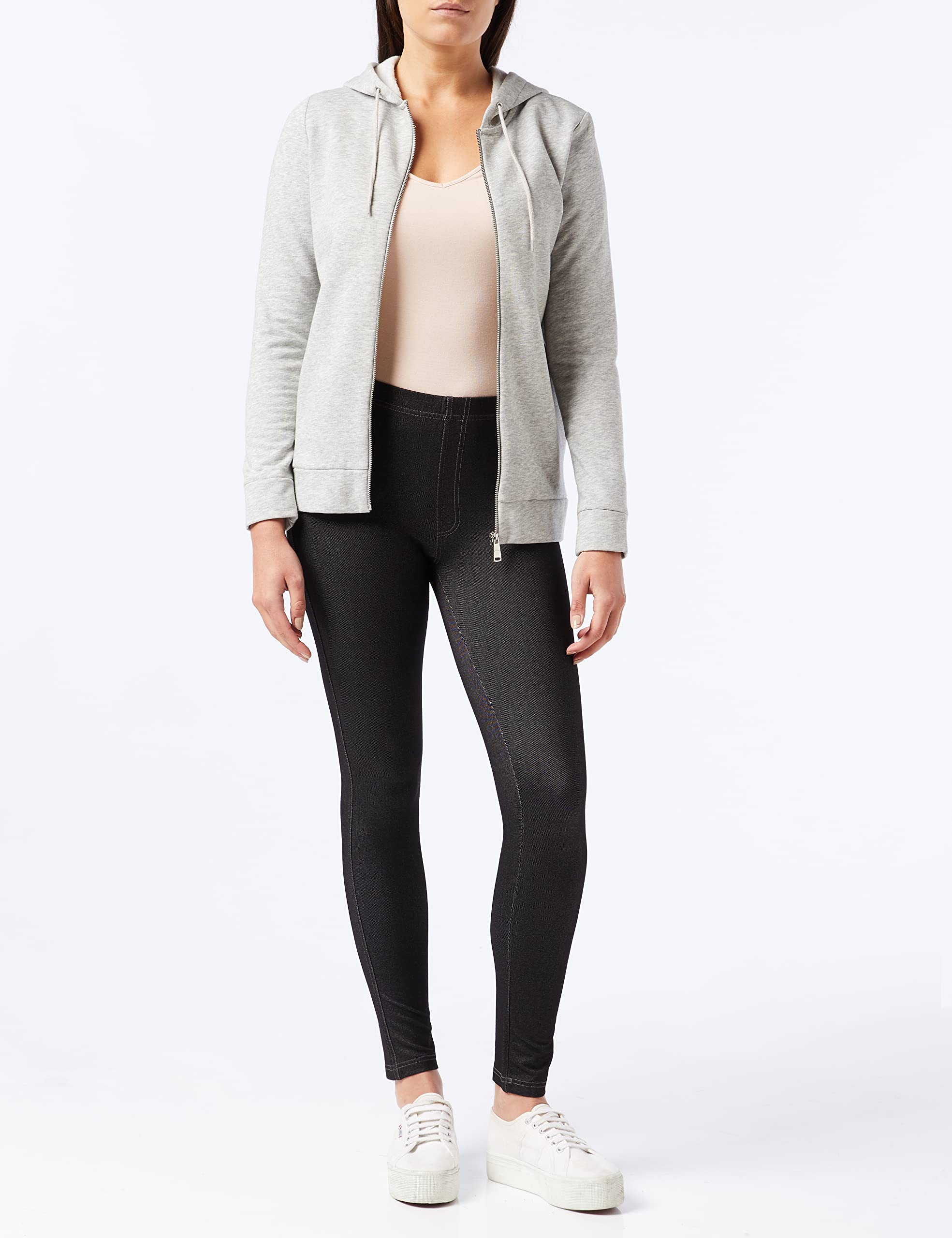 Nur Die - Treggings in Jeans-Look Relax & Go Stretch mit Taschen Komfortbund Skinny Fit, Leggings Donna
