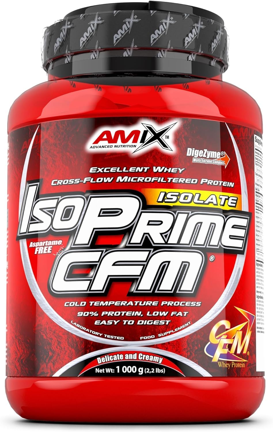 AMIX IsoPrime CFM - Isolat de Protéine de Lactosérum - Récupération Musculaire et L'augmentation de la Masse - Faible teneur en Lactose et en Graisses - Enzymes Digestives - Biscuits - Vanille - 1 kg