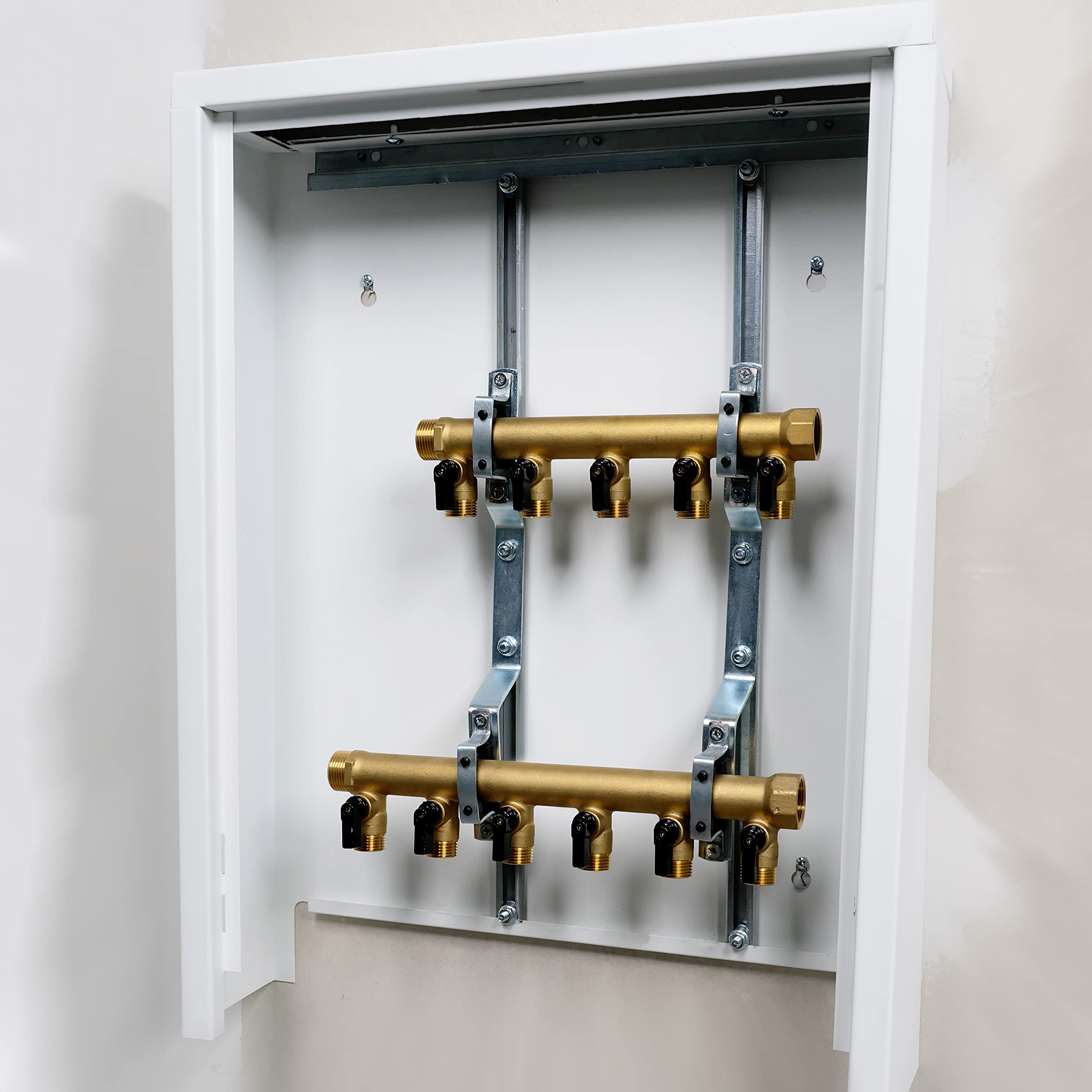 Caja metálica para colector 450x600x120 mm | Ideal para proteger y organizar colectores de calefacción o fontanería | Resistente, estética y fácil de instalar | QUICK PLOMBERIE