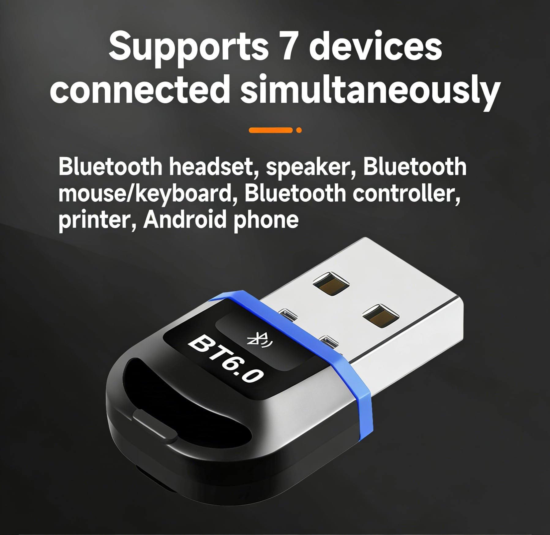 Bluetooth 6.0 adapter Dongle, USB Bluetooth adapter do komputera stacjonarnego, laptopa, komputera, zestawu słuchawkowego, klawiatury, myszy, Bluatooth stereo, do Windows 11/10/8.1