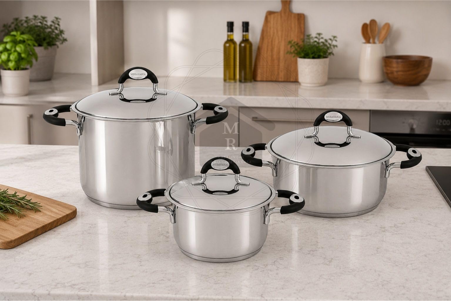 CASSERUOLA MAXI cm. 30 ACCIAIO INOX 18/10 TRIPLO FONDO INDUZIONE LINEA BIO