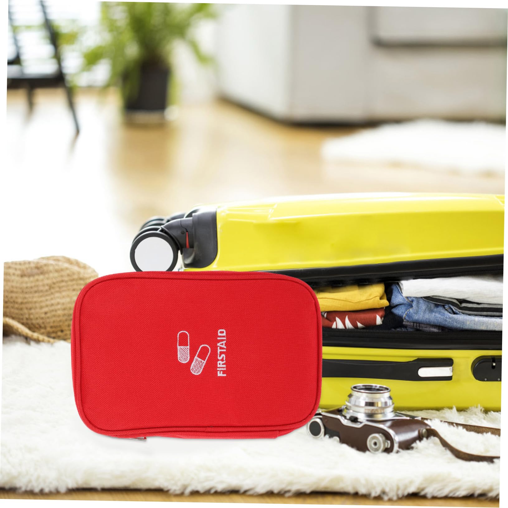 4pezzi Borsa Porta Medicinali Da Viaggio Kit Pronto Soccorso Portatile Per Camping Escursionismo e Attività All Aperto e Leggera Per Emergenze Auto Barca e Scuola