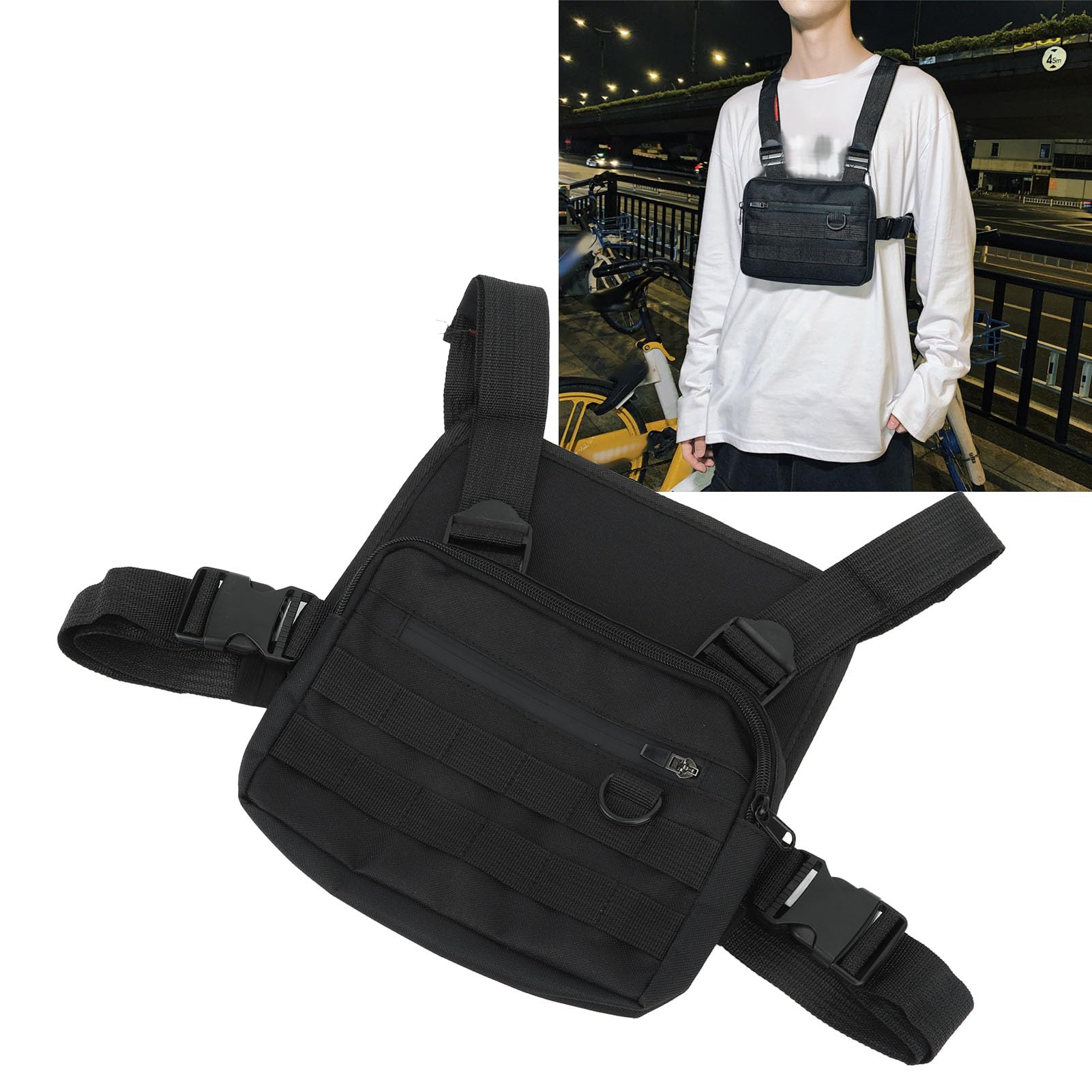 Marsupio Sportivo Regolabile - Per Uomo E Donna, Nero, Ideale Per Corsa E Escursionismo - Foto 9