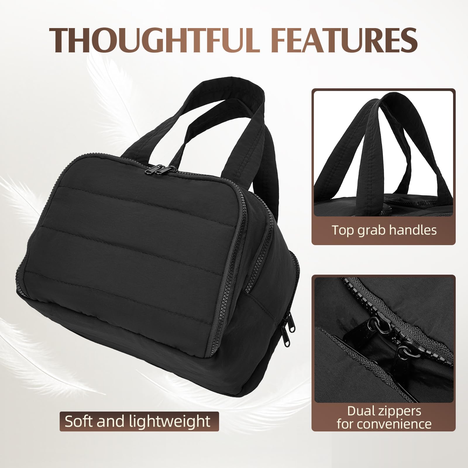 Axcone Borsa da Toilette da Viaggio,Grande Trousse Trucchi,Borsa Makeup Cosmetici da Viaggio Organizer,Beauty Case per Donna Uomo-Black