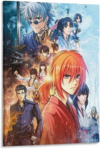 Póster de anime Rurouni Kenshin Himura (3) pinturas artísticas de pared, lienzo para decoración de pared, decoración del hogar, decoración de sala disponible en Yaxa Colombia