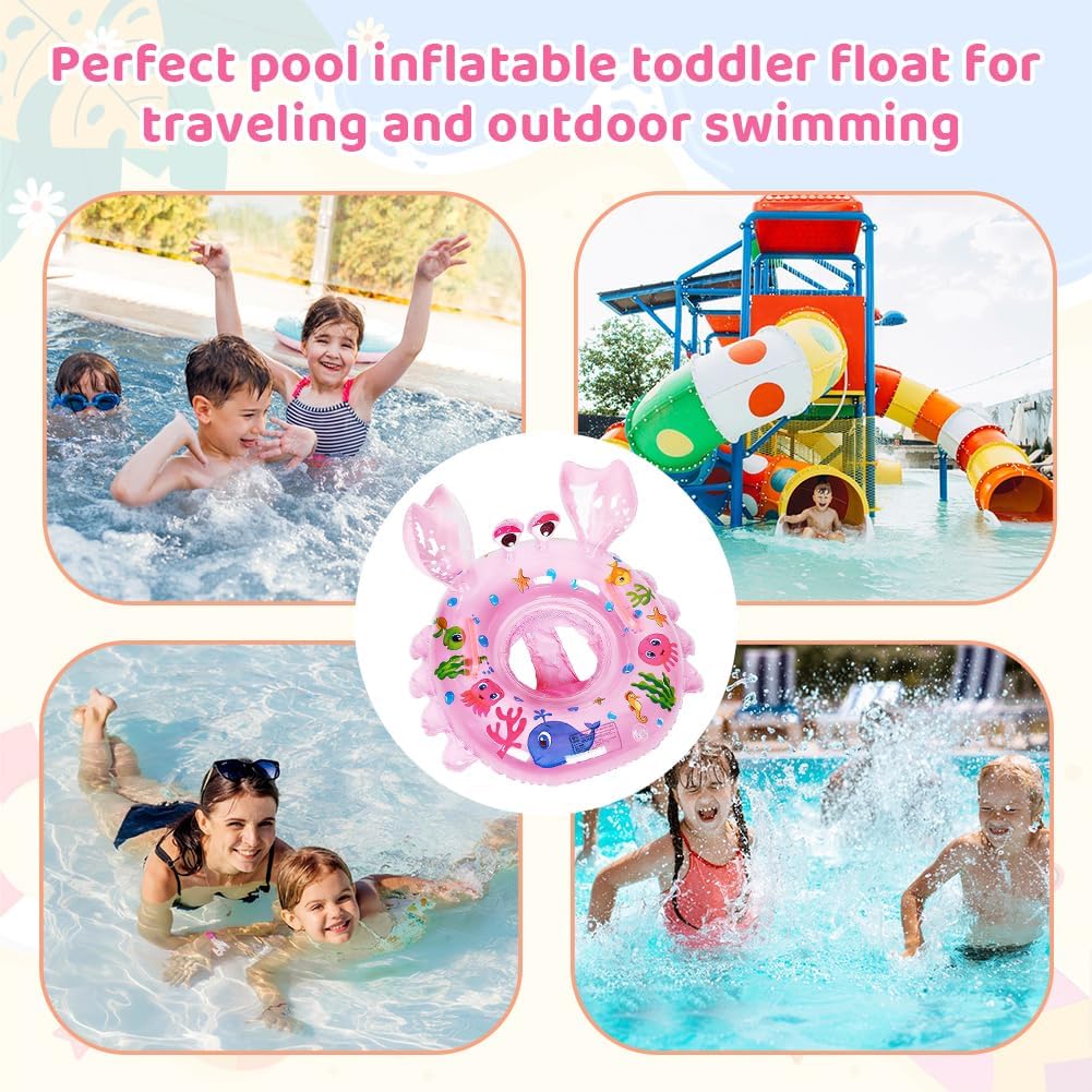 Anello di Nuoto per Bebè, Anello di Nuoto Bambini, Baby Float Salvagente Gonfiabile Giocattoli per Bebè da 1 a 3 Anni, Piscina Estiva All'aperto - Rosa