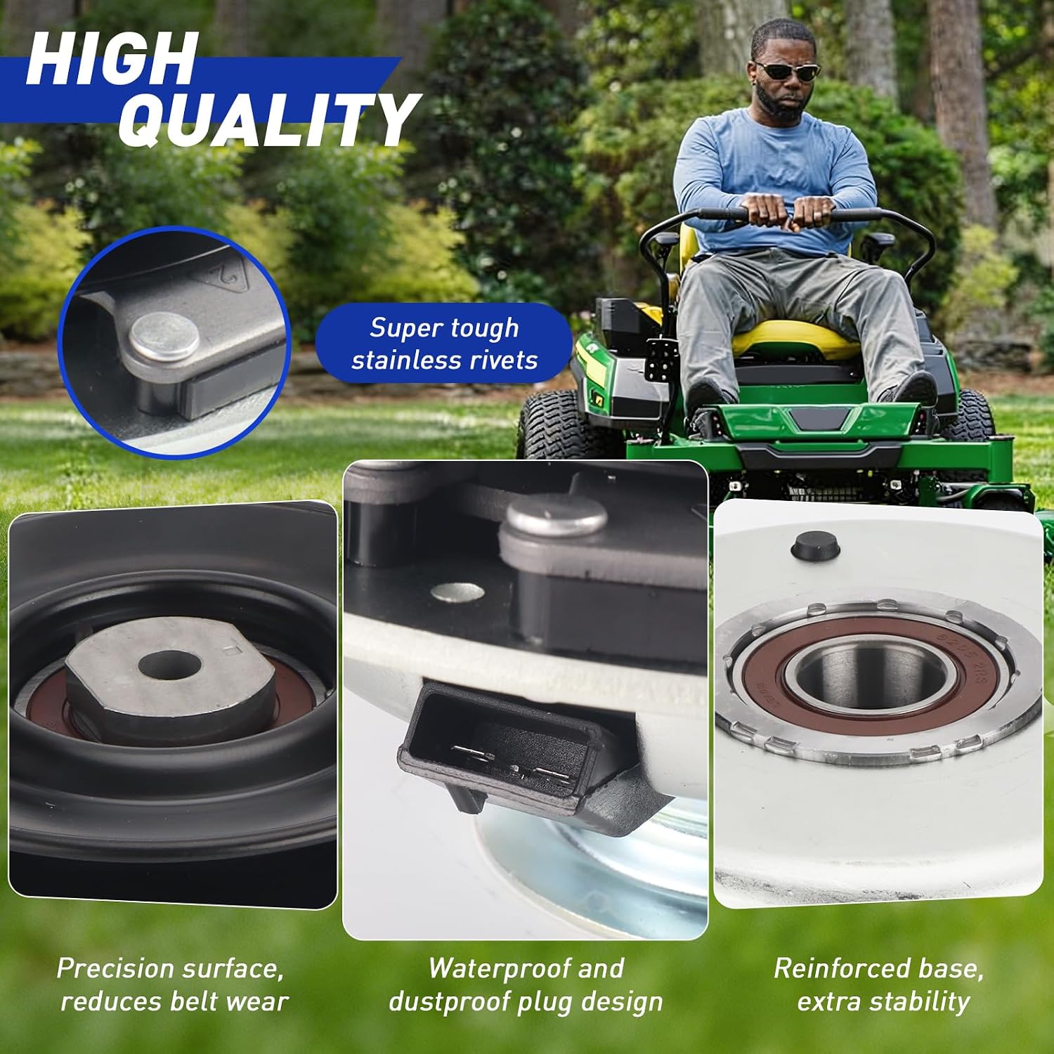 Premium Electric PTO Clutch for Jo hn De ere Z445 Z425 Lawn Mowers, OEM Upgrade Replaces AM134397 AM141536 AM136787 Warner 5219-62 5219-87 5219-127