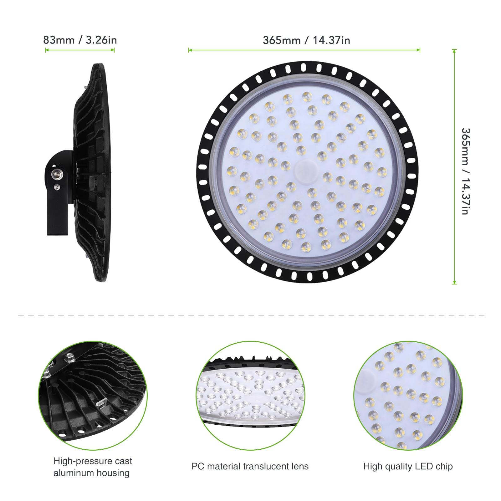 300W UFO LED High Bay Light 6000-6500K Cool White LED Workshop Light Ultra Thin Factory Warehouse LED Industrial — view 9