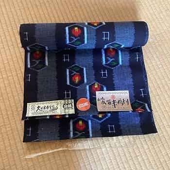 【新品未使用】久留米かすり野村織物反物　花雪輪文様　小豆色 久留米かすり 現代風もんぺ 野村織物 伝統的工芸品 久留米絣