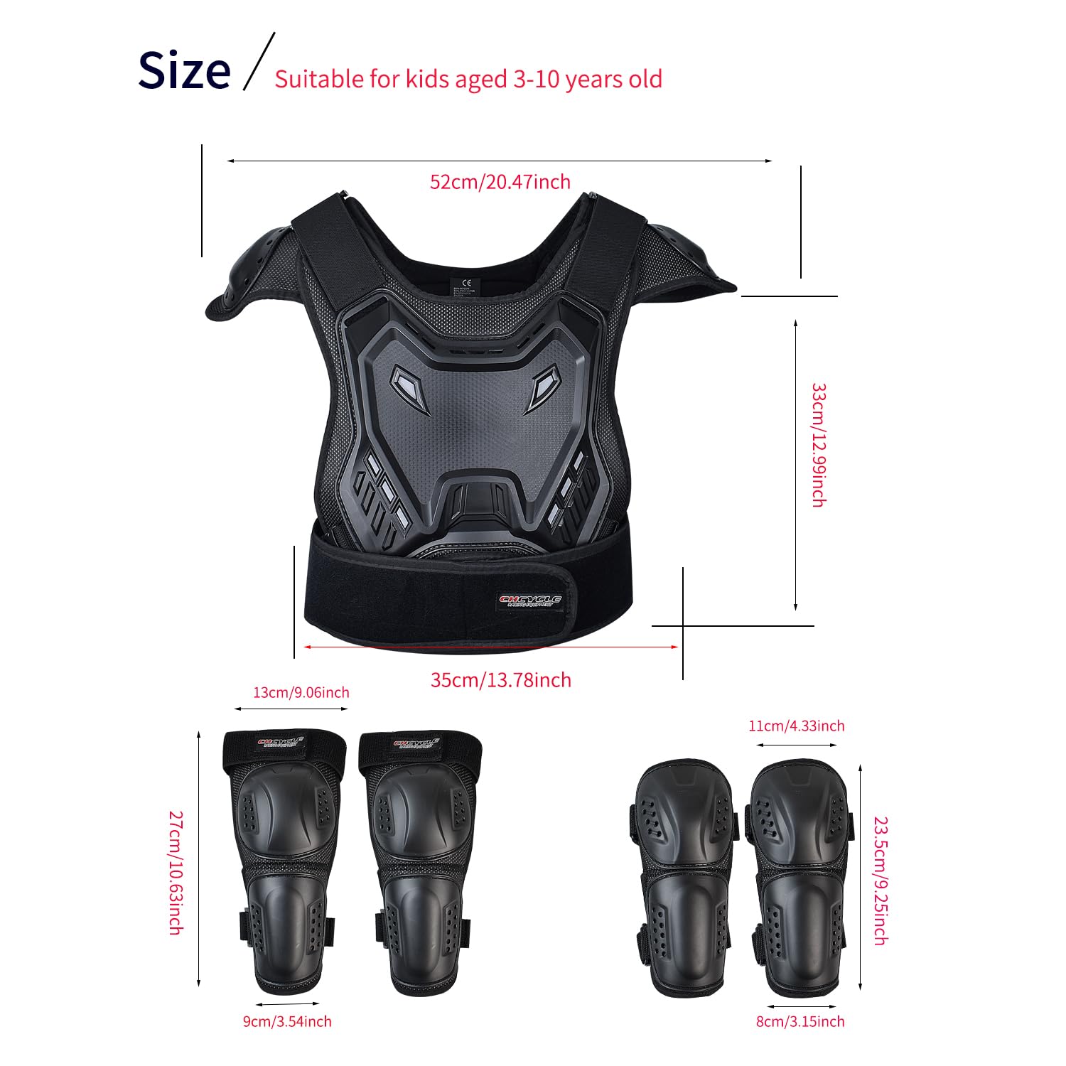 Traje de motocicleta para niños, equipo de motocross con protector de codo, rodilleras, espinilleras, protector de columna vertebral, equipo de motocross, carreras para deportes al aire libre