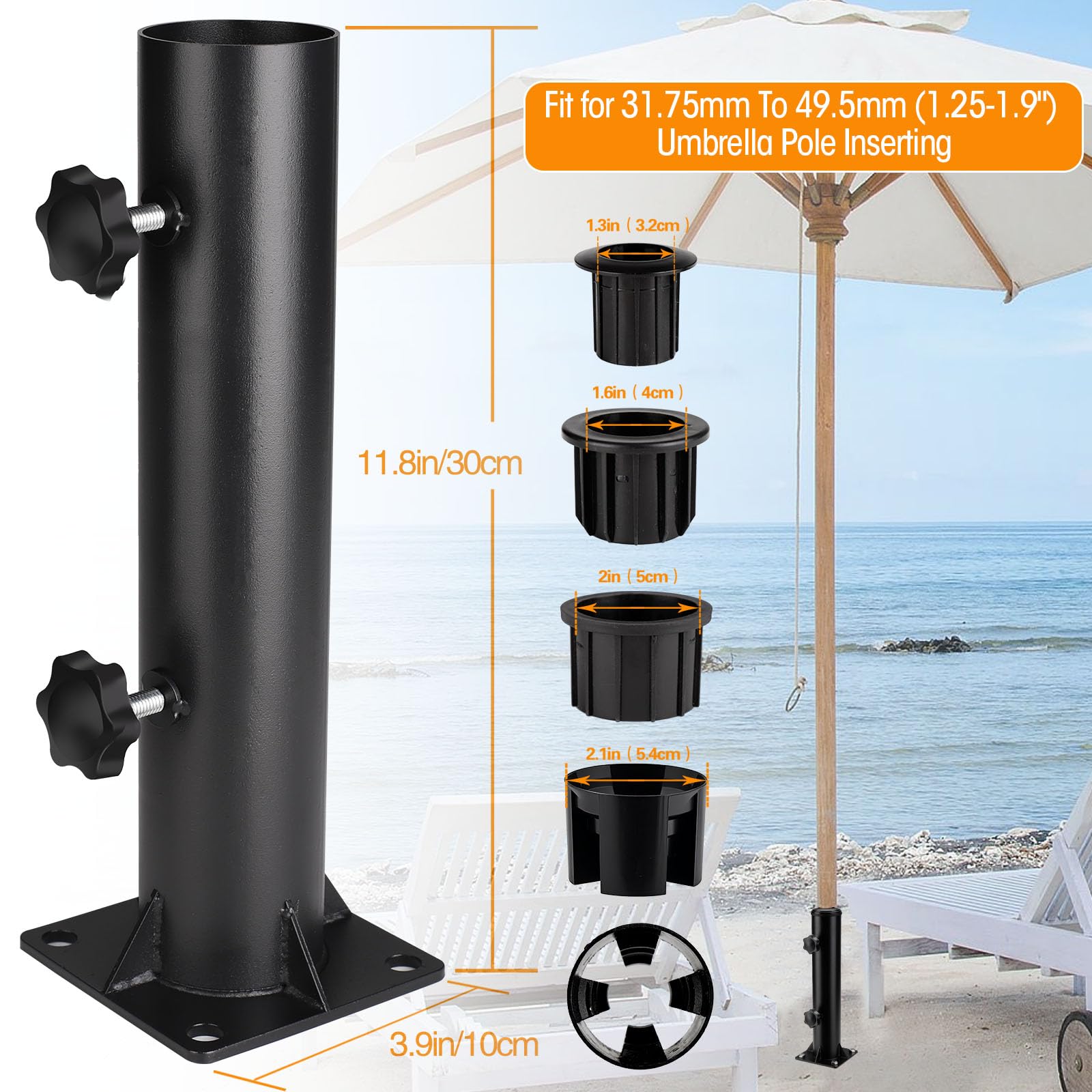 deck mount patio umbrella base 304 Stainless Steel Mount, Umbrella Holder, Post White a sleek FLMT FLUSH DECK MOUNT UMBRELLA
