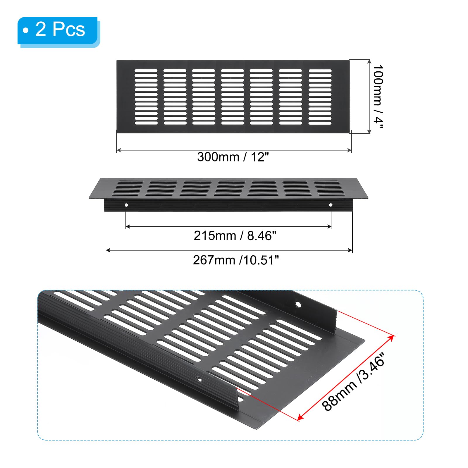 PATIKIL 12 x 4 Inch Door Air Vent Cover - Image 2