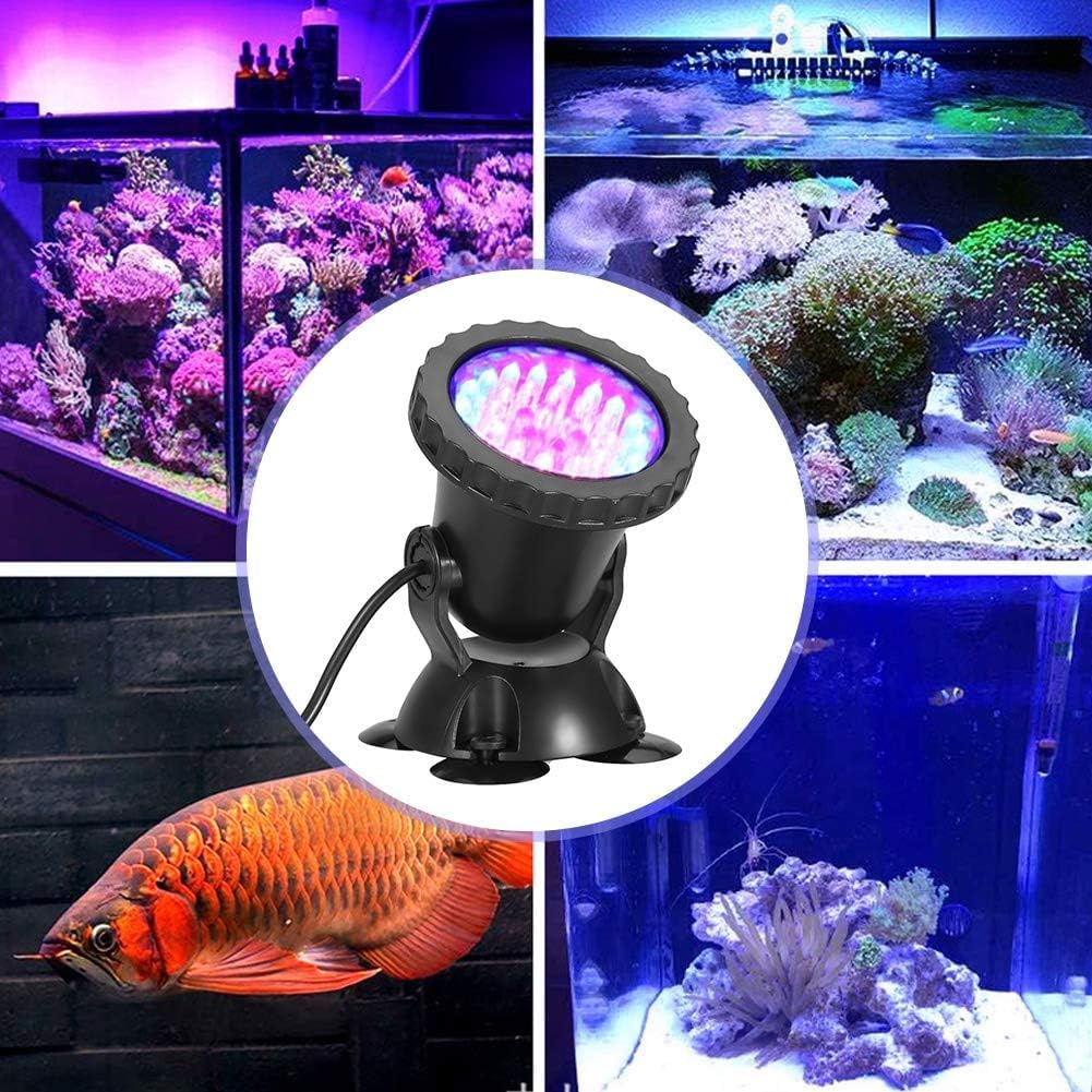 Unterwasserbeleuchtung Unterwasserleuchte Strahler Aquarium Licht Wasserdichtes IP 68 LED Unterwasser Strahler mit Fernbedienung für Wasser Garten Teich Fisch Tank(mit 4 Strahler)