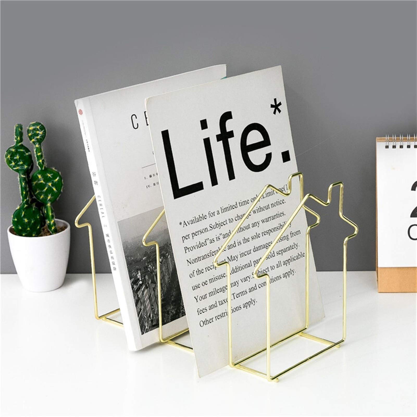 Klasyfikator plików Biurowy stojak do przechowywania Magazyn Różowe złoto House Trening File Sorter Metal 5 Slot Biurko Organizer Rack, do Domowego Biura Folder (Kolor: MA)