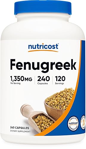 Nutricost Fenugreek Seed 1350mg, 240 Capsules - Gluten Free, Non-GMO,