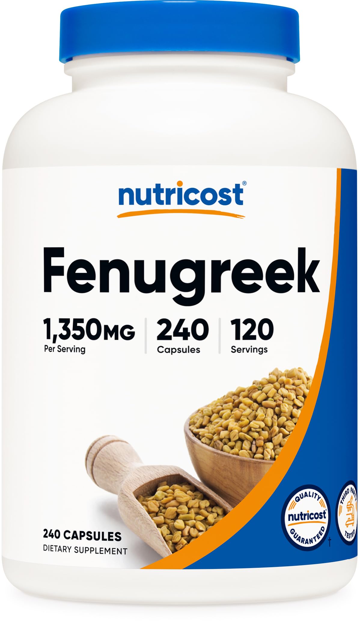 NutricostFenugreek Seed 1350mg, 240 Capsules - Gluten Free, Non-GMO, 675mg Per Capsule