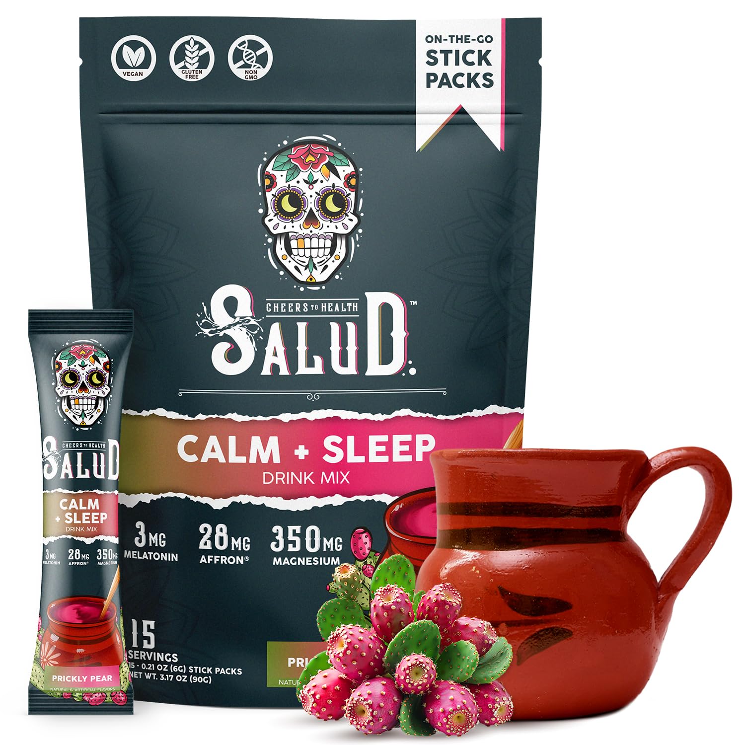 Amazon.com: Salud 2-in-1 Sleep Aid + Calm Drink Mix, Prickly Pear