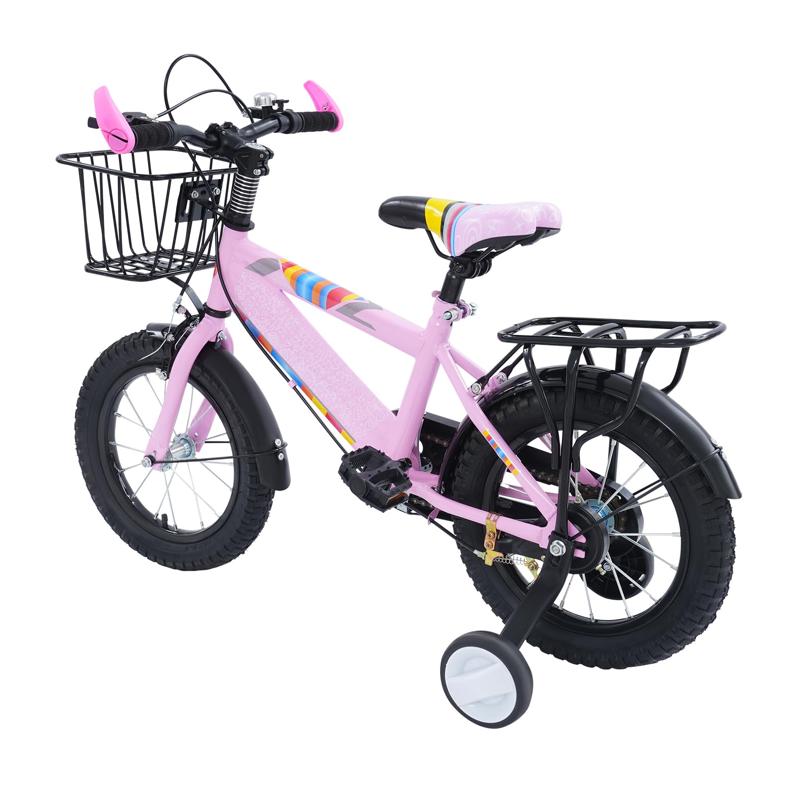 Laufrad 2 in1 Kinderfahrrad,14 Zoll Kinder Fahrrad,für Kinder im Alter von 3-6 Jahren,Mit Pedalen und Korb