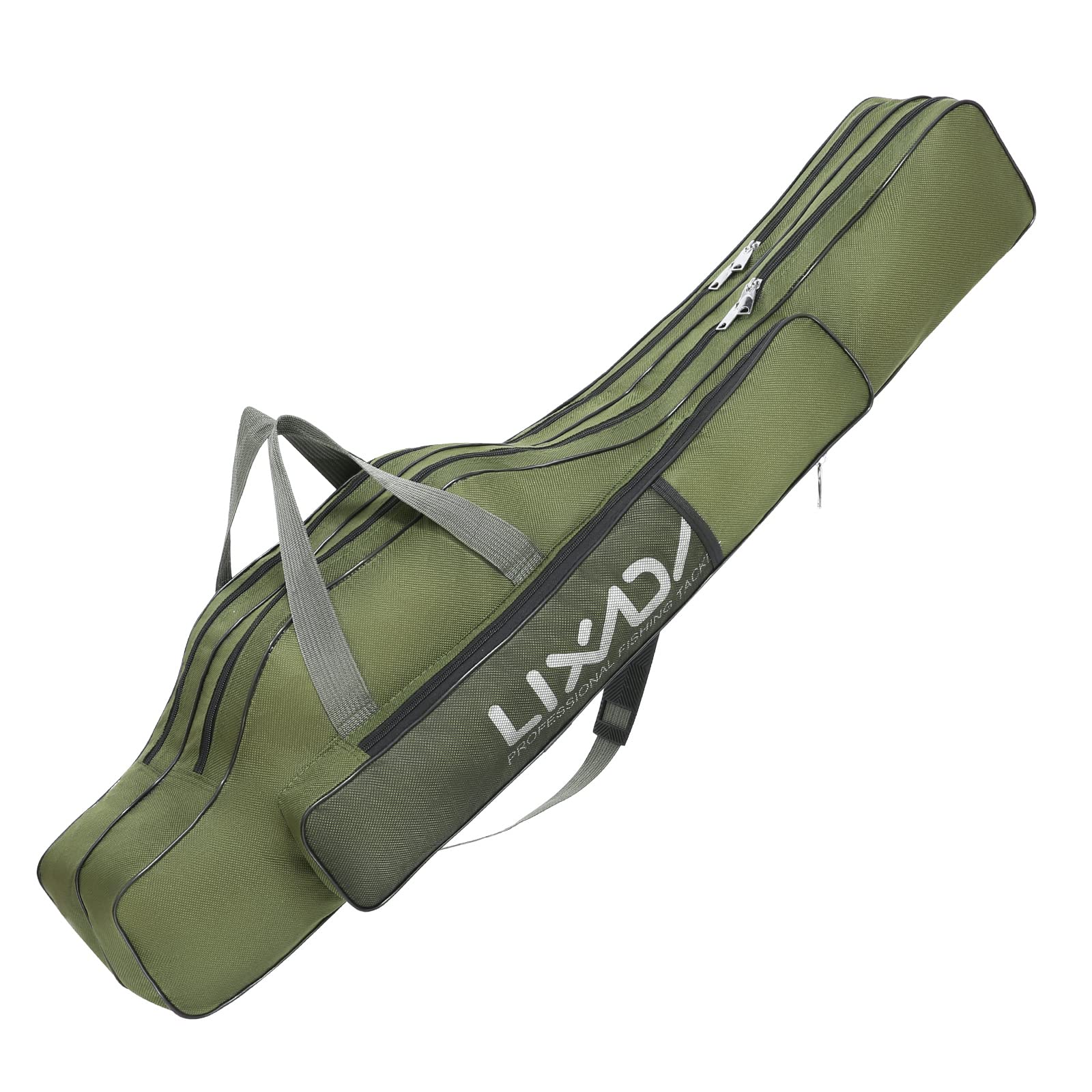 Lixada 100cm/130cm/150cm Fishing Bag Portable Folding Fishing Rod Reel Bag Fishing Pole Gear Tackle Tool Carry Case Carrier Travel Bag Storage Bag Organizer (Army Green,130cm)