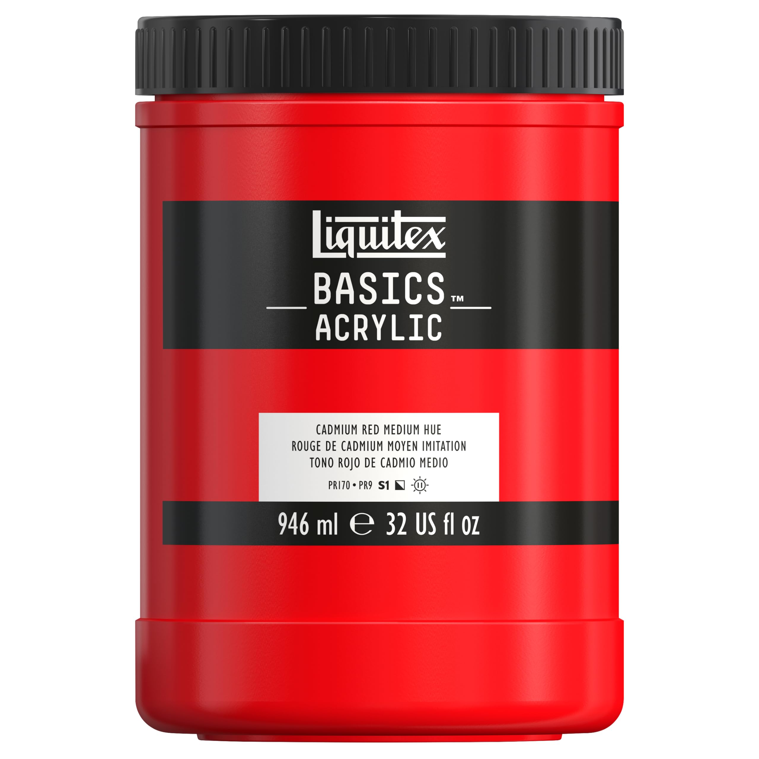 Liquitex Basic Acrylic - Tubo de Pintura Acrílica, 946 ML, Rojo De Cadmio Medio (Tono Rojo De Cadmio Medio)
