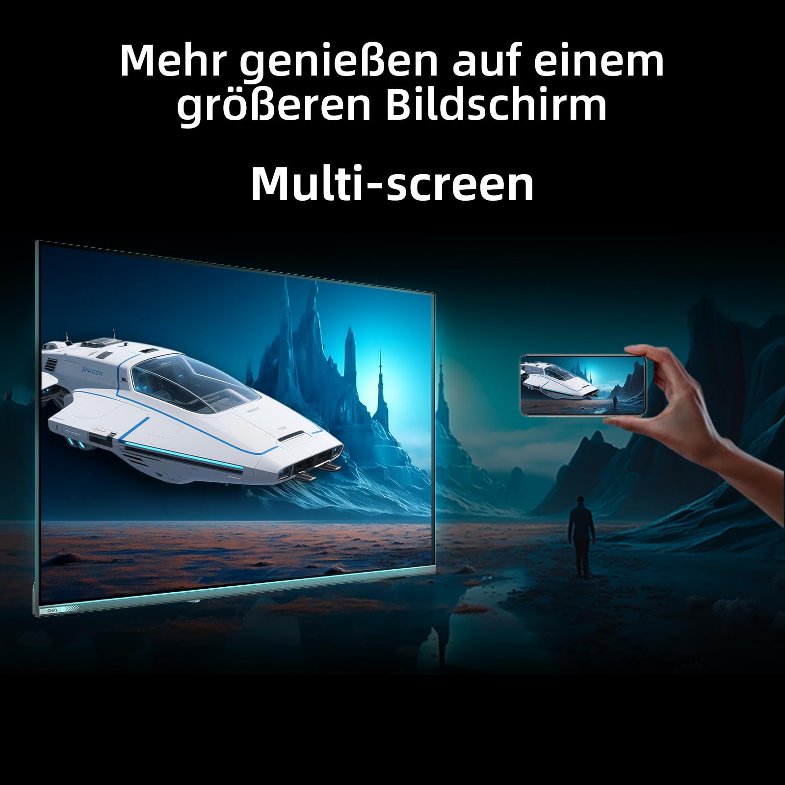 CHiQ 43 Zoll 4K UHD QLED Smart Google TV, ALLM & VRR für Spiele, MEMC | Kompatibel mit Apple AirPlay, HDR10, Sprachsteuerung, Ultra-dünnes Metal-Design, Dolby Audio, 2.4G/5G WLAN, U43QST