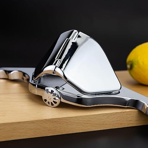Miniatura 6 de Exprimidor de limón de acero inoxidable – Prensa exprimidora de cítricos resistente para limones, limas y naranjas | Mango ergonómico, resistente al