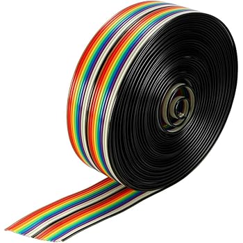 sourcingmap Flat Ribbon Cable 20P Rainbow IDC Wire 1.27mm Pitch 5 Meters Long
