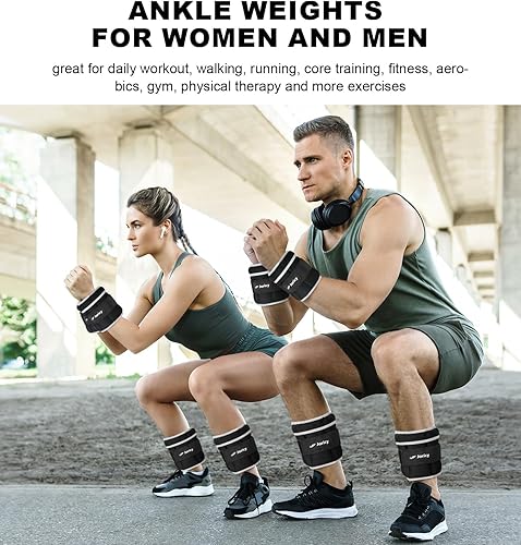 Miniatura 5 de Pesas de tobillo ajustables para mujeres y hombres de 1, 2, 4, 5, 6, 8, 10 libras, 1 par de pesas para piernas, muñeca, mano, brazo, pesas