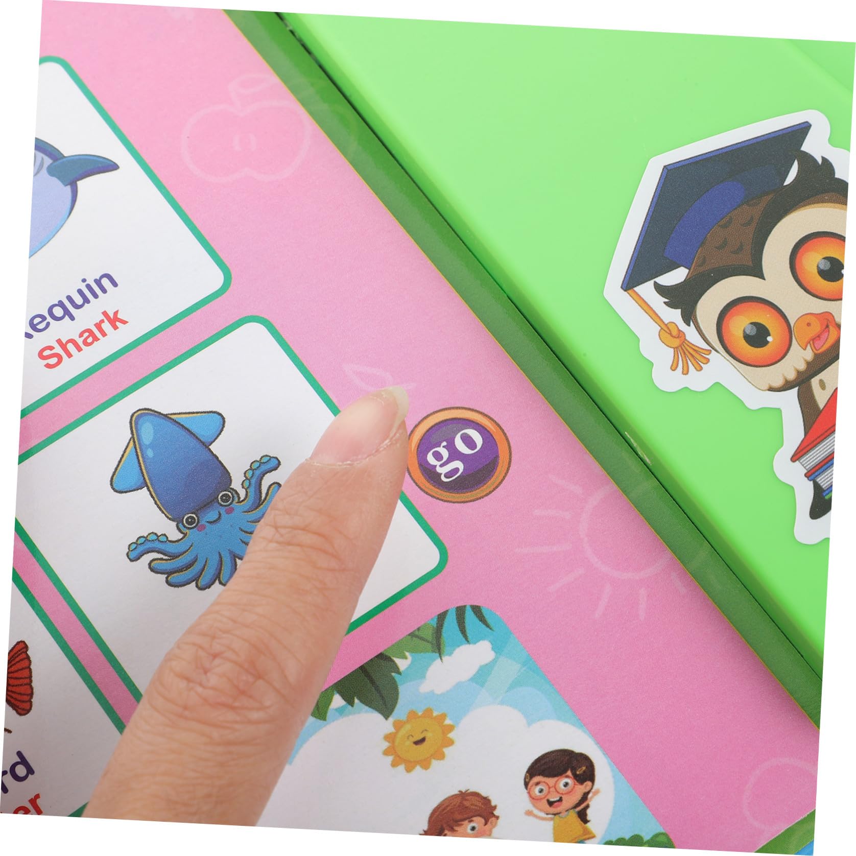 ERINGOGO Libro Electrónico Bilingüe Francés Inglés para Niños Pequeños 3-5 Años, Lectura Interactiva Sonidos, Aprendizaje Preescolar, Juguete Educativo Portátil Verde