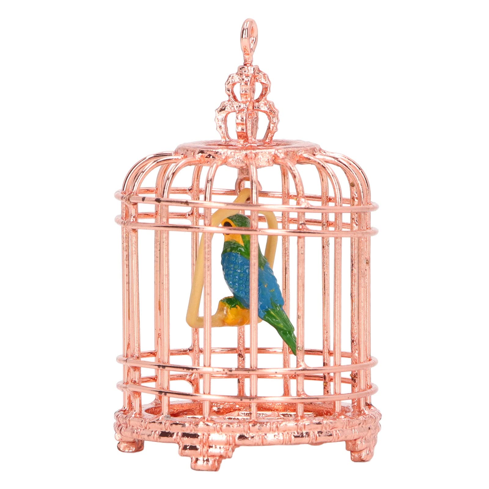 Cryfokt Metal Dollhouse Birdcage Miniature for 1/12 1/6 Dollhouse Photography Prop for Action Figure Lovers and Crafters (Pink Gold)