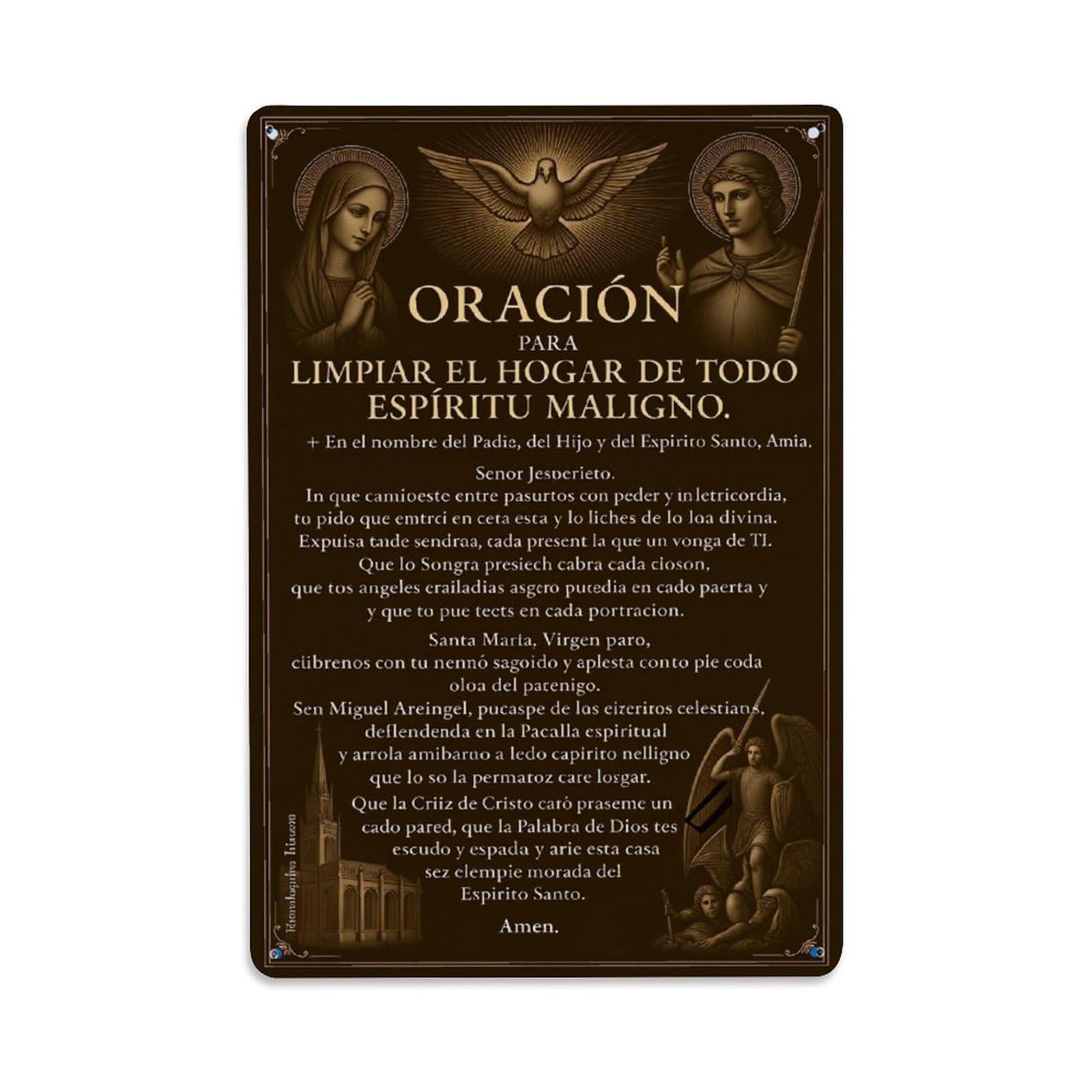 Enderetf Vintage Religious Prayer Artwork Design Tin Sign Metal Poster, Home Bar Garage Man Cave Cafe Indoor & Outdoor Wall Decoration 8X12inches