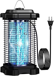 Lâmpada mata-mosquitos externa de 4000 V, mata-mosquitos de 20 W com cabo de extensão de 1,5 m (preto)