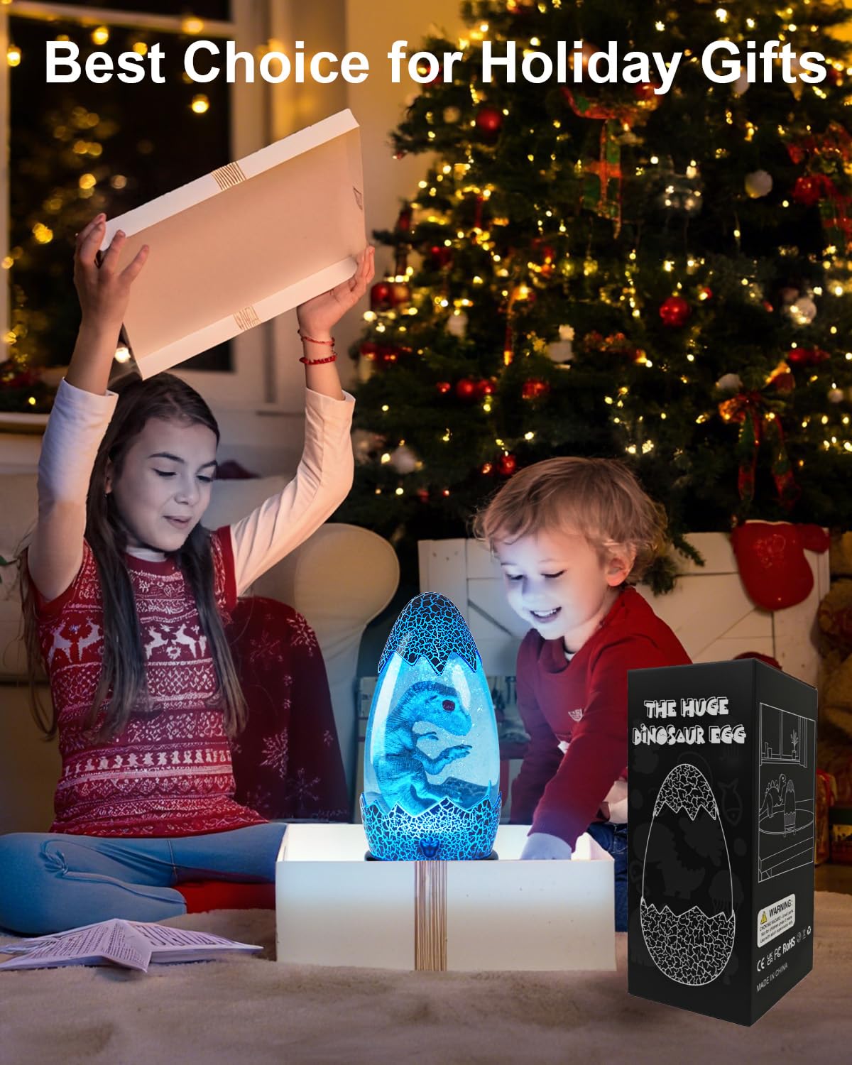 Lampe dinosaure LED en forme d'œuf de dinosaure avec télécommande, 13 couleurs changeantes, décoration tactile et télécommande pour la maison, la chambre d'enfant, idée de cadeau de Noël ou