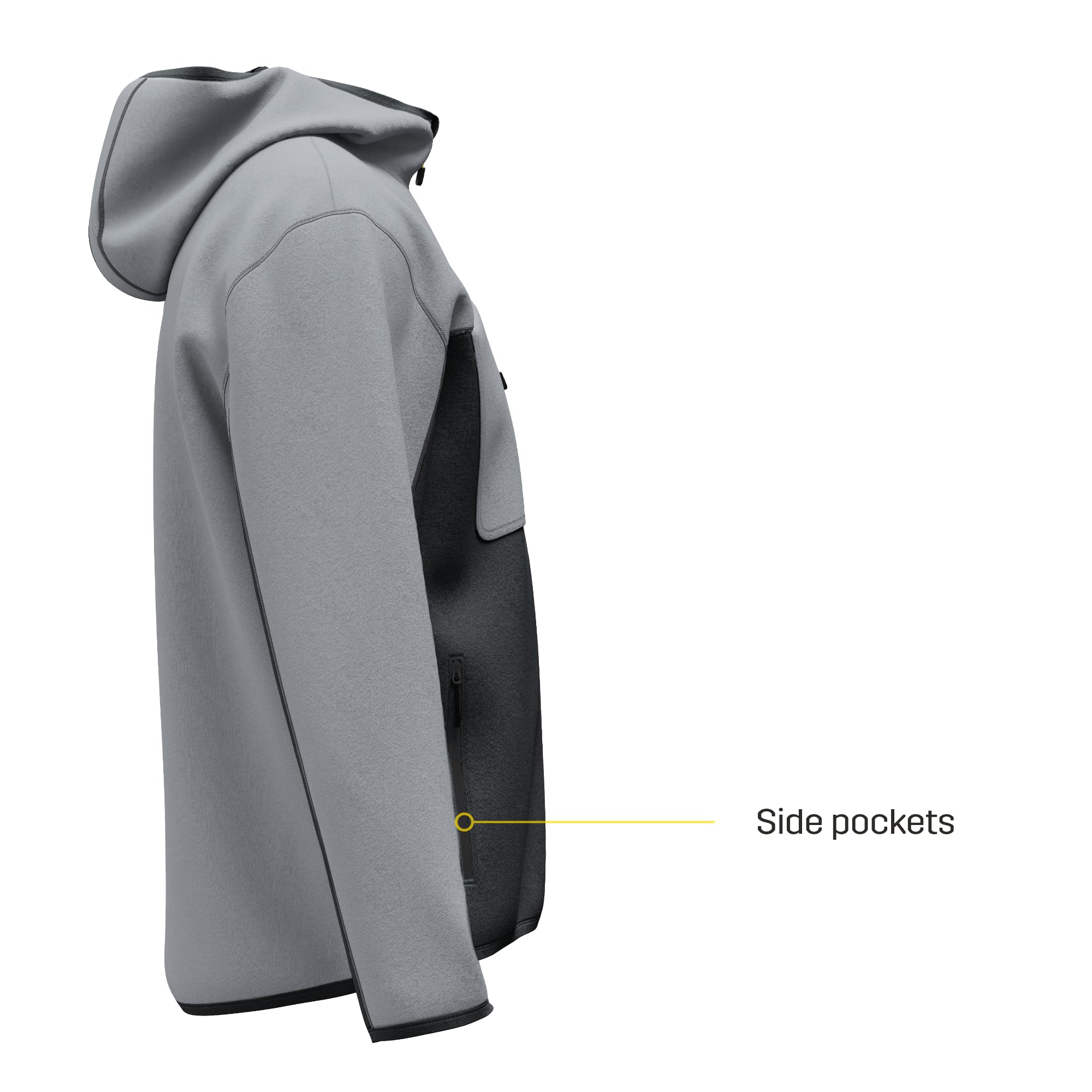 SAFETY JOGGER Męska bluza z kapturem, bluza z zamkiem błyskawicznym, funkcjonalne kieszenie i nowoczesne wzornictwo, oddychający polar roboczy