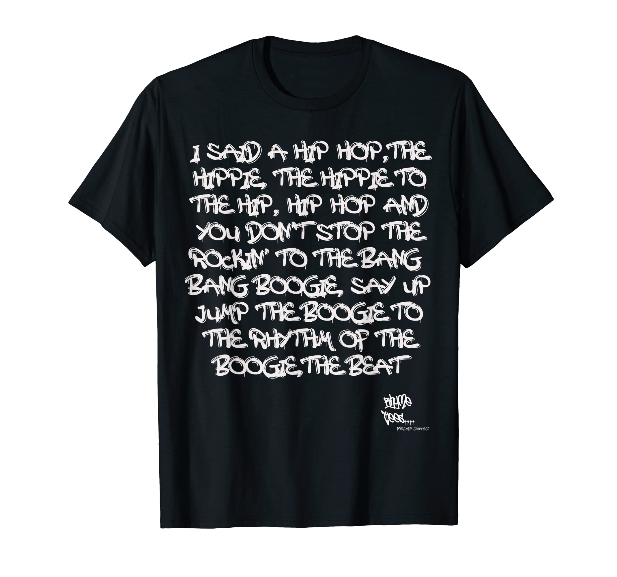 Rhyme TeesOLD SCHOOL Skool Rap Hip Hop MERCH Lyric Quote 80s Graphic T-Shirt