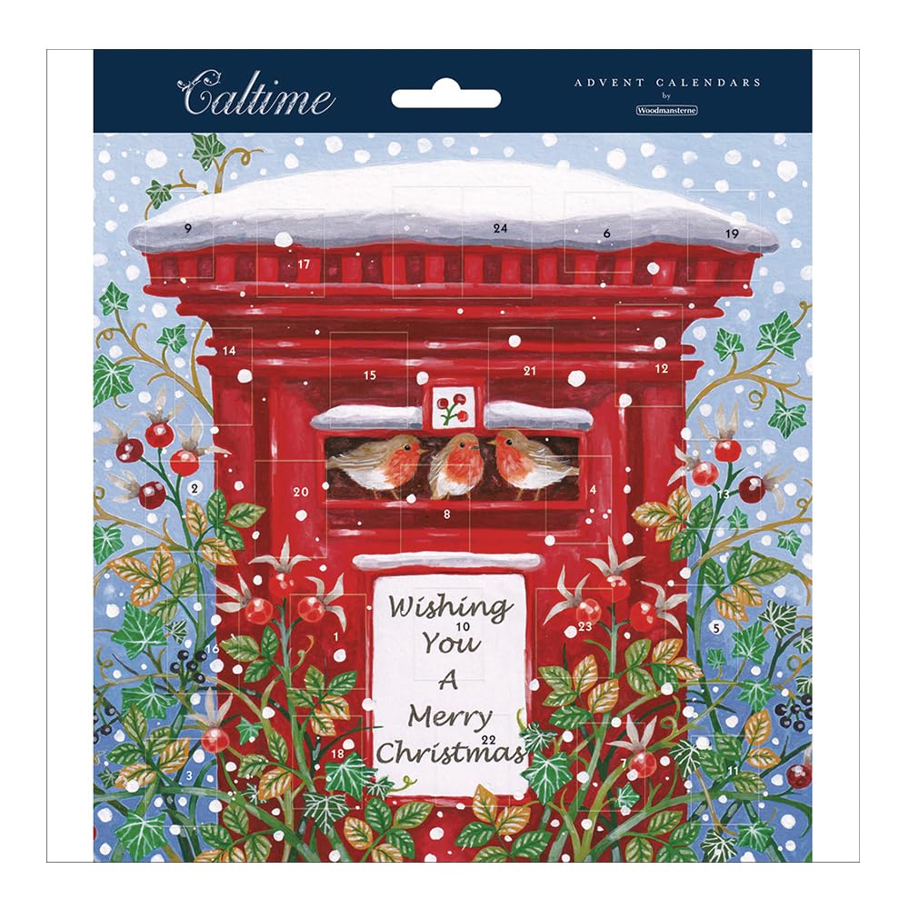 Postbox with Robins Caltime Advent Calendar 213 x 213 mm