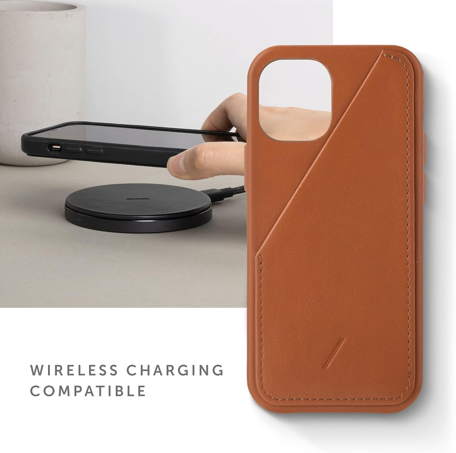 Black Friday - 60% OFF Native Union Clic Card Case – Crafted with Genuine Italian Nappa Leather – Slim & Lightweight Cover with Card Holder - Compatible with iPhone 12, iPhone 12 Pro (Tan)