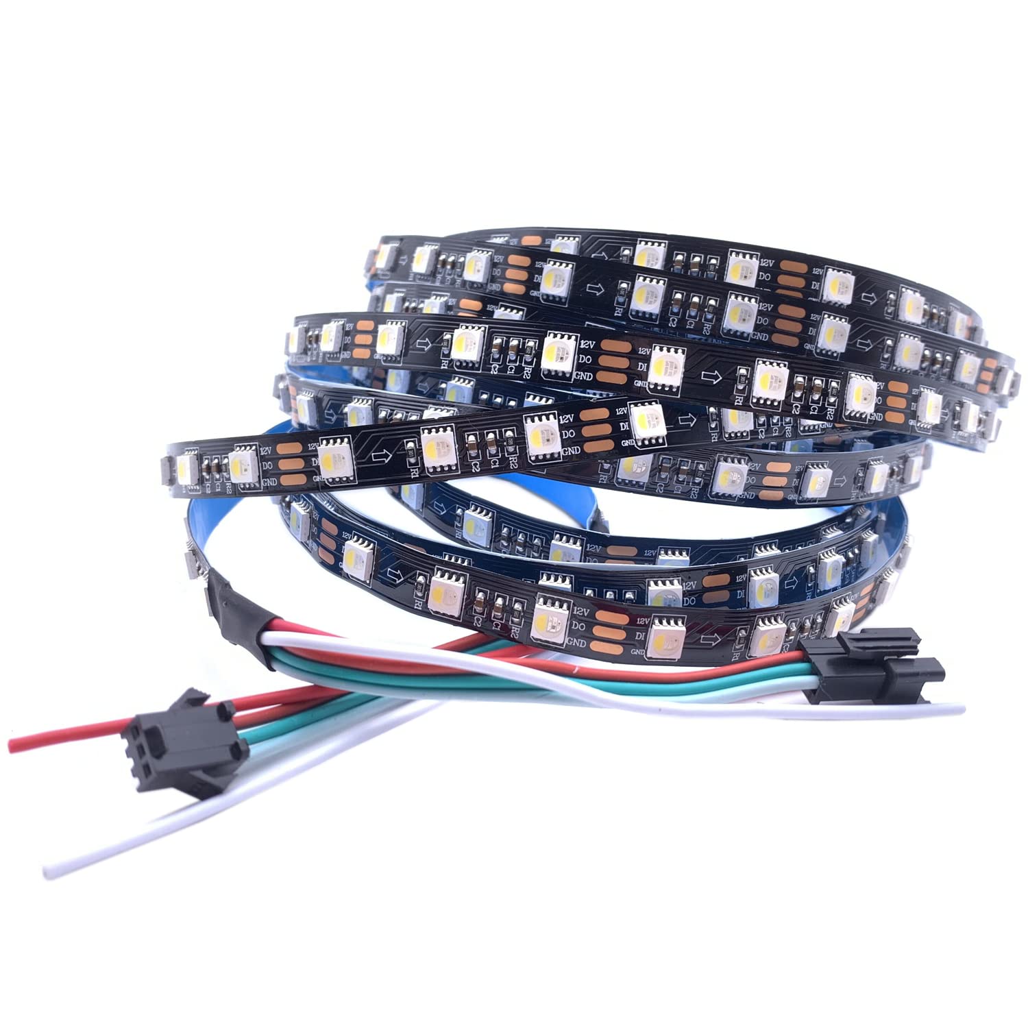 5M DC12V SK6812 RGBW RGBWW LED Tira 60LEDs/m 5050 SMD Flexible LED Luz DC12V IP20 IP65 IP67 Blanco/Negro PCB 1 IC Driver 3 LED (12V 5M SK6812 RGBW, Black Pcb Ip20)