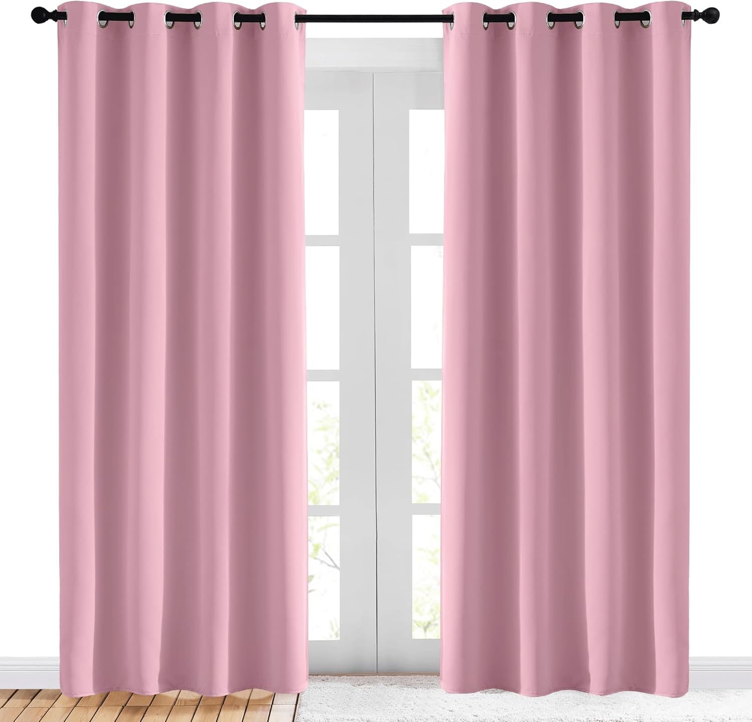 Amazon.com: NICETOWN Crystal Pink Blackout Curtains for Bedroom ...