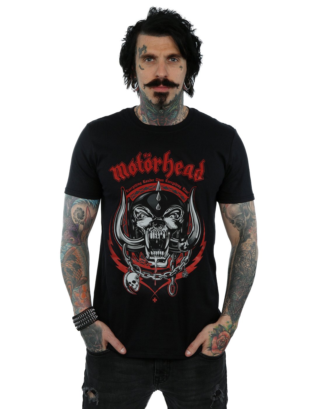Absolute Cult Motorhead Men's Lightning Wreath T-Shirt Medium Black