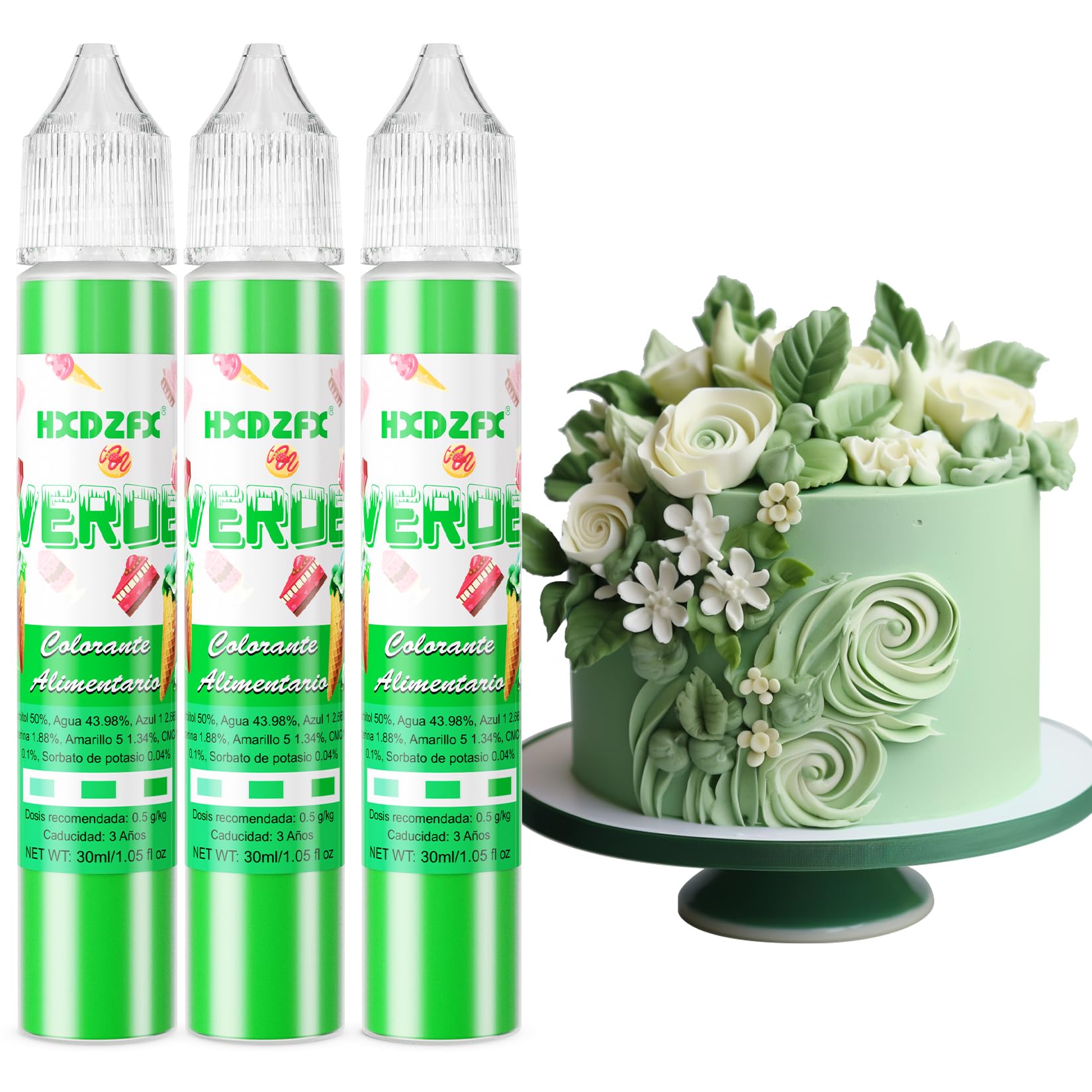 Colorante Alimentario Rojo - 30ml×3 Botellas Colorante Alimentario Alta Concentración Liquid Set para Repostería, Decoración de Tartas, Caramelos, Bebidas, Macarons — view 16