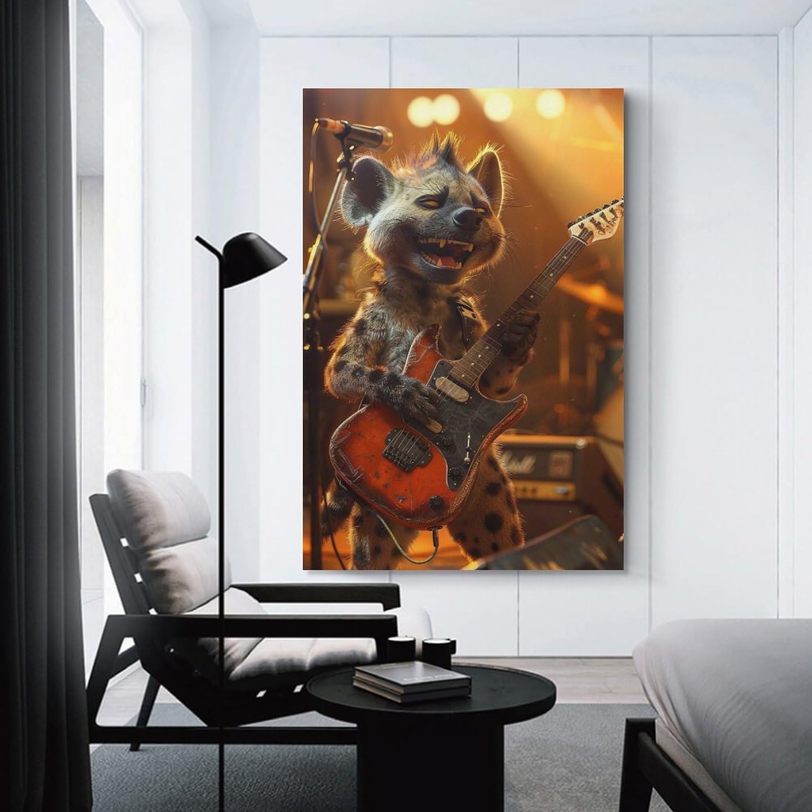 Junmoney Decorative Wall Artwork Hyena Rock, 24x36inch(60x90cm), for Corridors, Hallways Or Apartment Entries, Wall Decor to Refresh Empty Corners