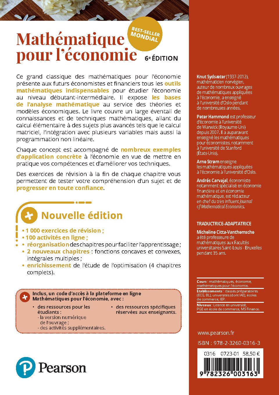 Mathématiques pour l'économie - 6e édition