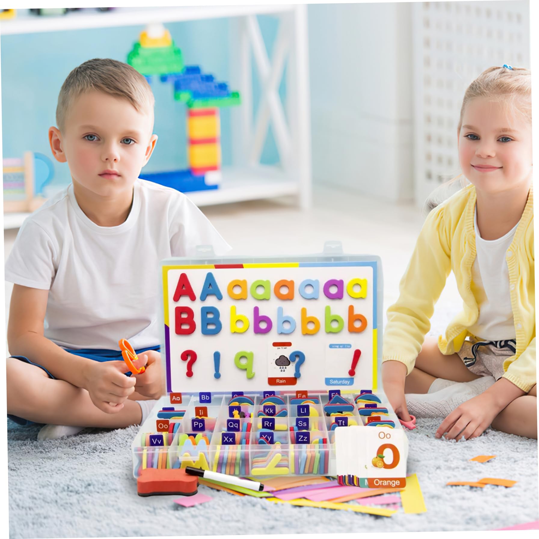 Lettres d'alphabet magnétique, Lettres magnétiques, 208pcs Alphabet supérieur et Minuscule avec pour Les Enfants d'âge préscolaire