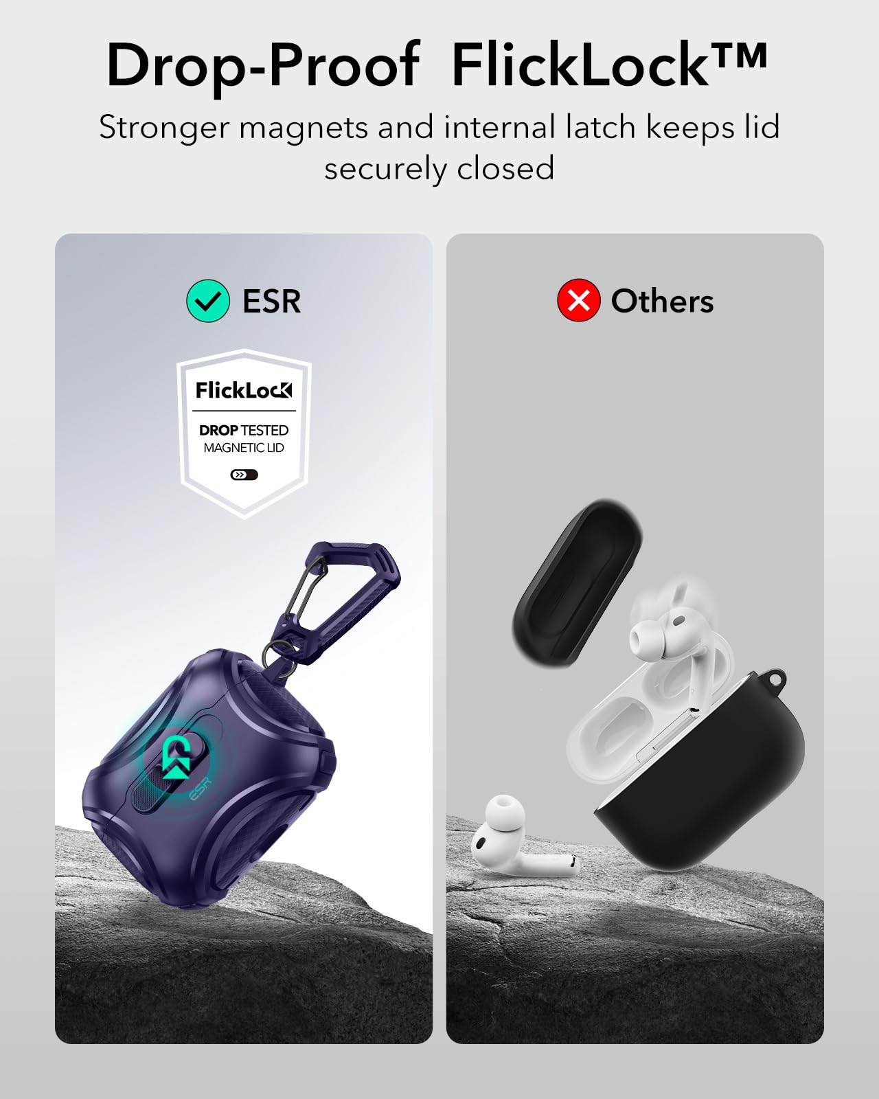 ESR for AirPods Pro 3 Case (2025), Compatible with Airpods Pro 3rd Generation Case (USB-C Cable), Effortless MagSafe, Drop-Proof Lock, Easy Open, Cyber Series, Purple thumbnail 8